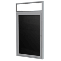 1 Door Outdoor Vinyl Letter Board with Satin or Dark Bronze Headliner Frame, 3'H x 2'W, Black