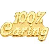 100% Caring Pin