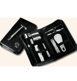 11-Piece Leather Travel Groomer Set