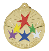 2 1/2" Medals - Cheerleader Design with Neck Ribbon