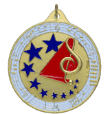 2 1/2" Medals - Musical Note Design with Neck Ribbon