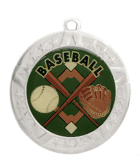 2 3/4" Silver Frame Medal: Baseball