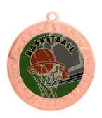 2 3/4" T-Series Medal with Bronze Frame: Basketball