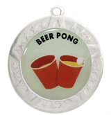 2 3/4" Silver Frame Medal: Beer Pong