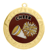 2 3/4" T-Series Medal with Gold Frame: Cheer / Spirit