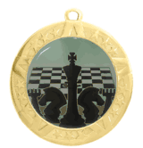 2 3/4" T-Series Medal with Gold Frame: Chess