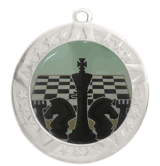 2 3/4" Silver Frame Medal: Chess