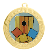 2 3/4" T-Series Medal with Gold Frame: Cornhole