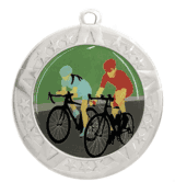 2 3/4" Silver Frame Medal: Cycling