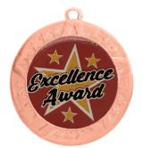 2 3/4" T-Series Medal with Bronze Frame: Excellence