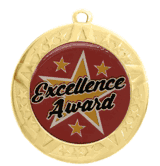 2 3/4" T-Series Medal with Gold Frame: Excellence