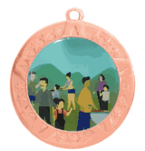 2 3/4" Medal with Bronze Frame: Family Reunion