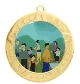 2 3/4" T-Series Medal with Gold Frame: Family Reunion