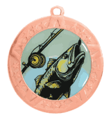 2 3/4" T-Series Medal with Bronze Frame: Fishing