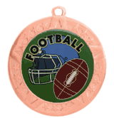 2 3/4" T-Series Medal with Bronze Frame: Football