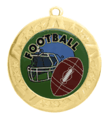 2 3/4" T-Series Medal with Gold Frame: Football