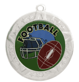 2 3/4" Silver Frame Medal: Football