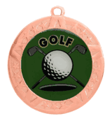 2 3/4" T-Series Medal with Bronze Frame: Golf