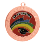 2 3/4" T-Series Medal with Bronze Frame: Graduation