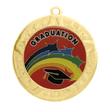 2 3/4" T-Series Medal with Gold Frame: Graduation