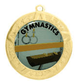 2 3/4" T-Series Medal with Gold Frame: Gymnastics