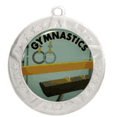 2 3/4" Silver Frame Medal: Gymnastics