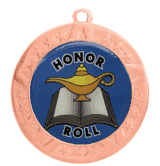 2 3/4" T-Series Medal with Bronze Frame: Honor Roll