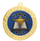 2 3/4" T-Series Medal with Gold Frame: Honor Roll