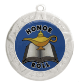 2 3/4" Silver Frame Medal: Honor Roll