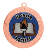 2 3/4" T-Series Medal with Bronze Frame: Honor Society