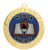 2 3/4" T-Series Medal with Gold Frame: Honor Society