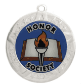 2 3/4" Silver Frame Medal: Honor Society