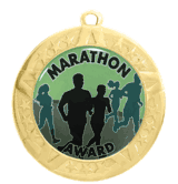 2 3/4" T-Series Medal with Gold Frame: Marathon