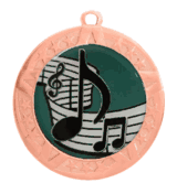 2 3/4" T-Series Medal with Bronze Frame: Music