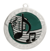 2 3/4" Silver Frame Medal: Music