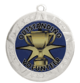 2 3/4" Silver Frame Medal: Outstanding Volunteer