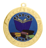 2 3/4" T-Series Medal with Gold Frame: Reading