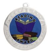 2 3/4" Silver Frame Medal: Reading