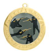 2 3/4" T-Series Medal with Gold Frame: Rifle