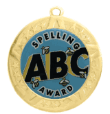 2 3/4" T-Series Medal with Gold Frame: Spelling