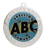 2 3/4" Silver Frame Medal: Spelling