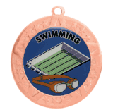 2 3/4" T-Series Medal with Bronze Frame: Swimming