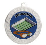 2 3/4" Silver Frame Medal: Swimming