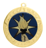 2 3/4" T-Series Medal with Gold Frame: Torch