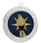 2 3/4" Silver Frame Medal: Torch