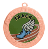 2 3/4" T-Series Medal with Bronze Frame: Track