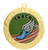 2 3/4" T-Series Medal with Gold Frame: Track