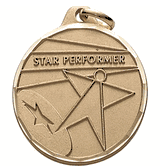 2" Diamond Cut Edge Medal with Ribbon - Star Performer