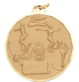 2" Diamond Cut Edge Medal with Ribbon - Track (Female)