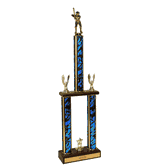 27" Baseball Two Tier Championship Trophy W/ Wood Base